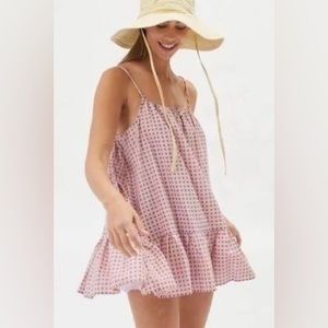 Urban Outfitters Nova Ruffle Mini Frock Purple and Yellow Gingham Dress